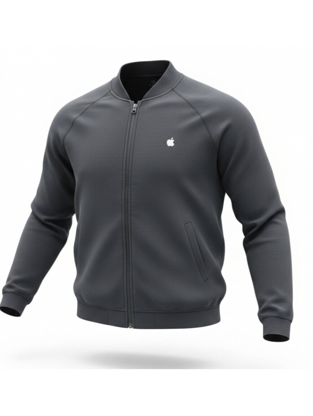 Apple Employee Exclusive Full Zip Bomber Jacket Charcoal Gray Men's L Rare Tech